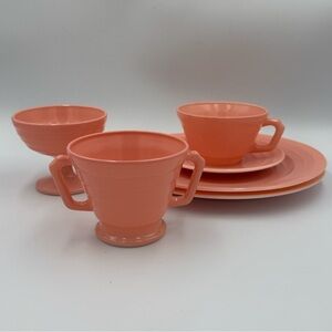 Vintage Hazel Atlas Moderntone Pink Platonite Dishes